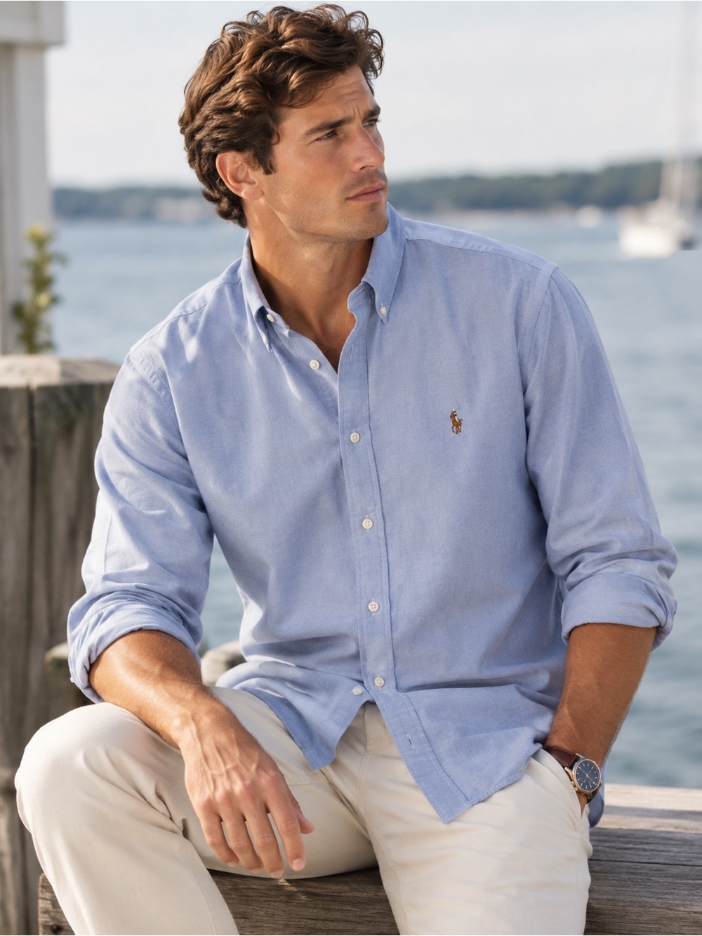 Polo by Ralph Lauren Blue Oxford Button-Down Shirt - Men's